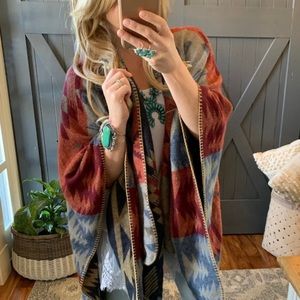 New Aztec Western Wrap Blanket Cardigan Sweater